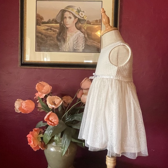 Brand: Nannette, 2t white with silver spring/summer dress with long sleeve coat - Picture 10 of 14